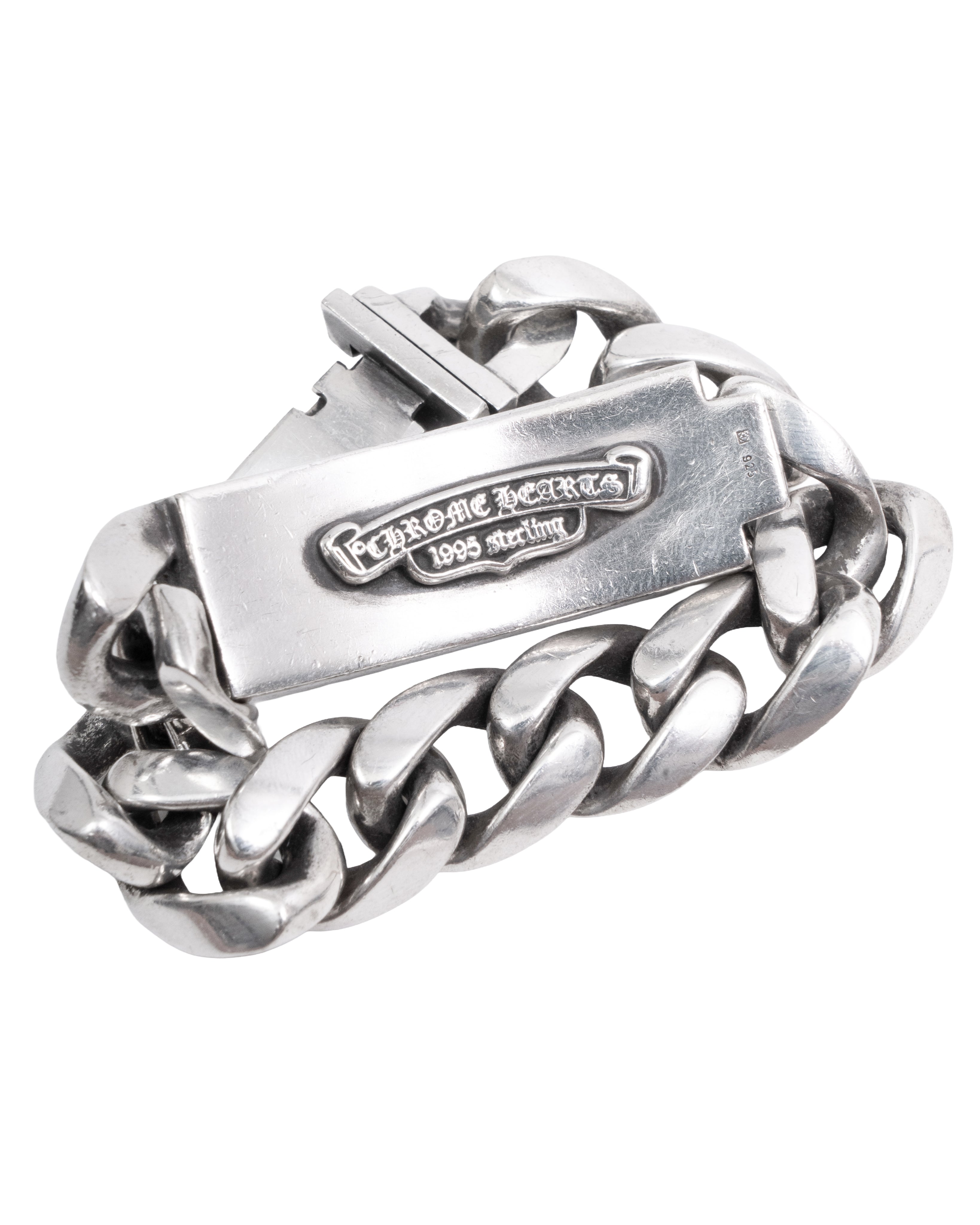 Chrome Hearts Floral Heart ID Pave Diamond Bracelet