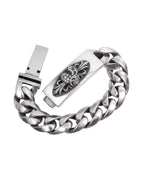 Chrome Hearts Floral Heart ID Pave Diamond Bracelet