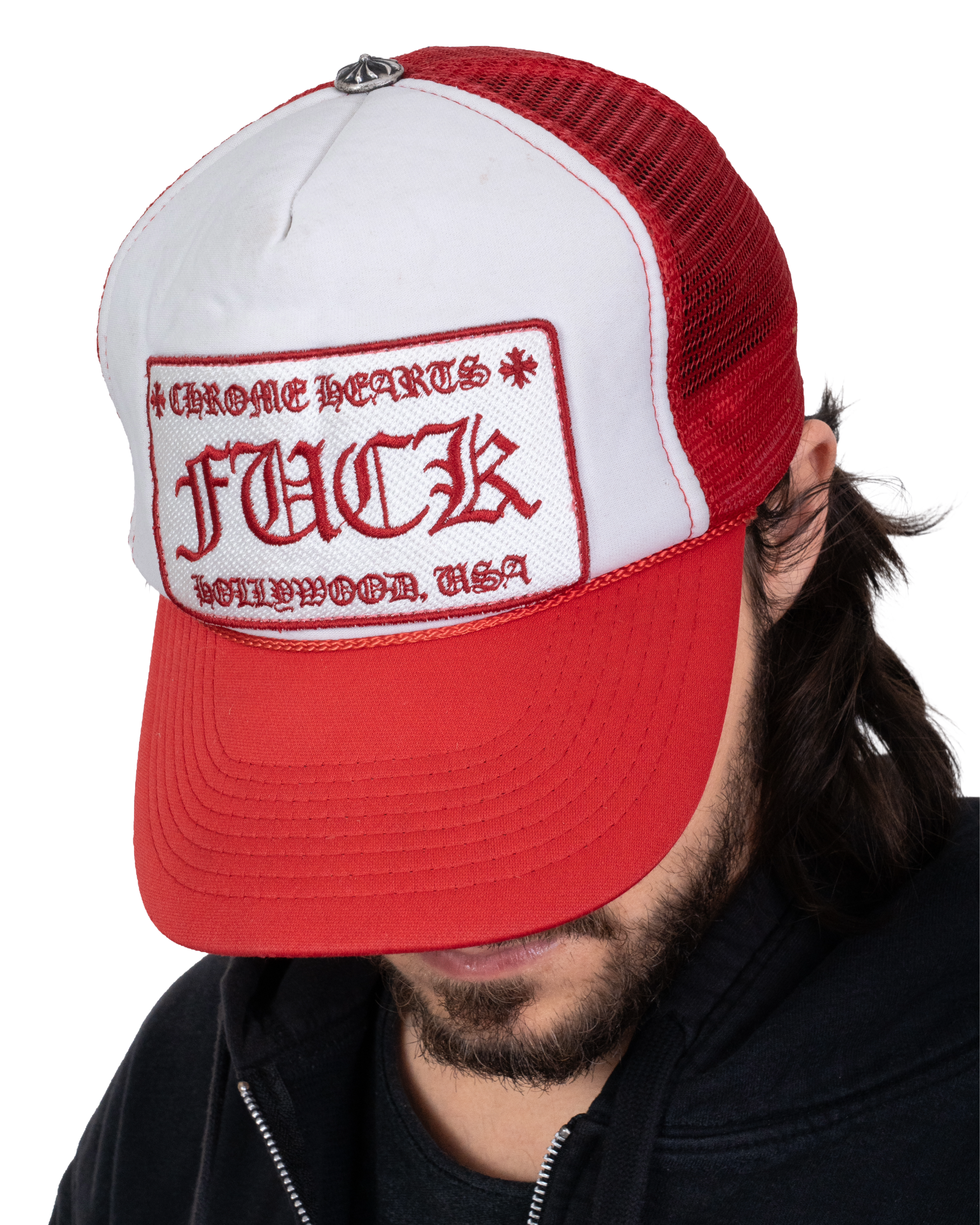 Chrome Hearts Red "F*ck" Trucker Cap Vintage