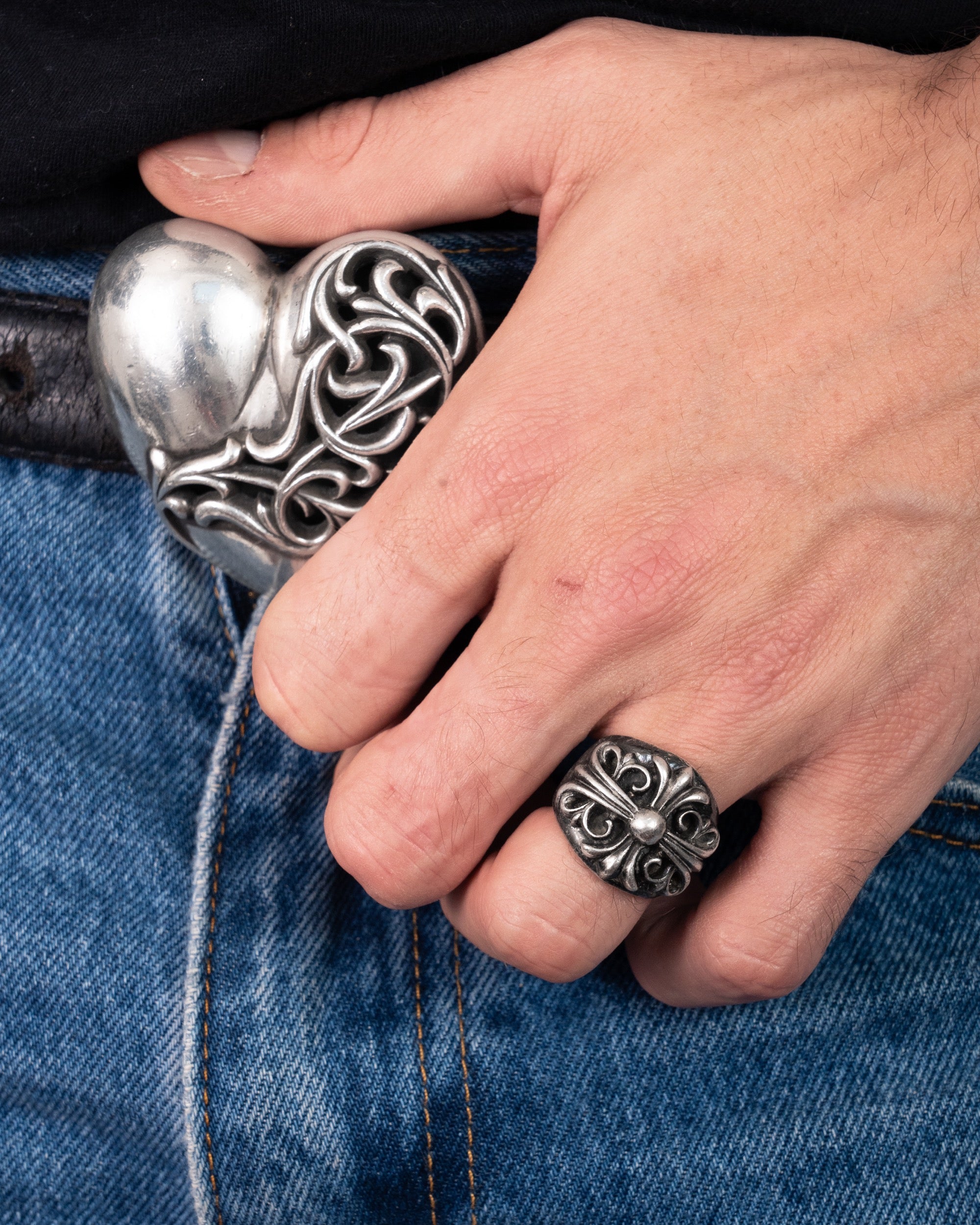 Chrome Hearts Black Rhodium Keeper Ring