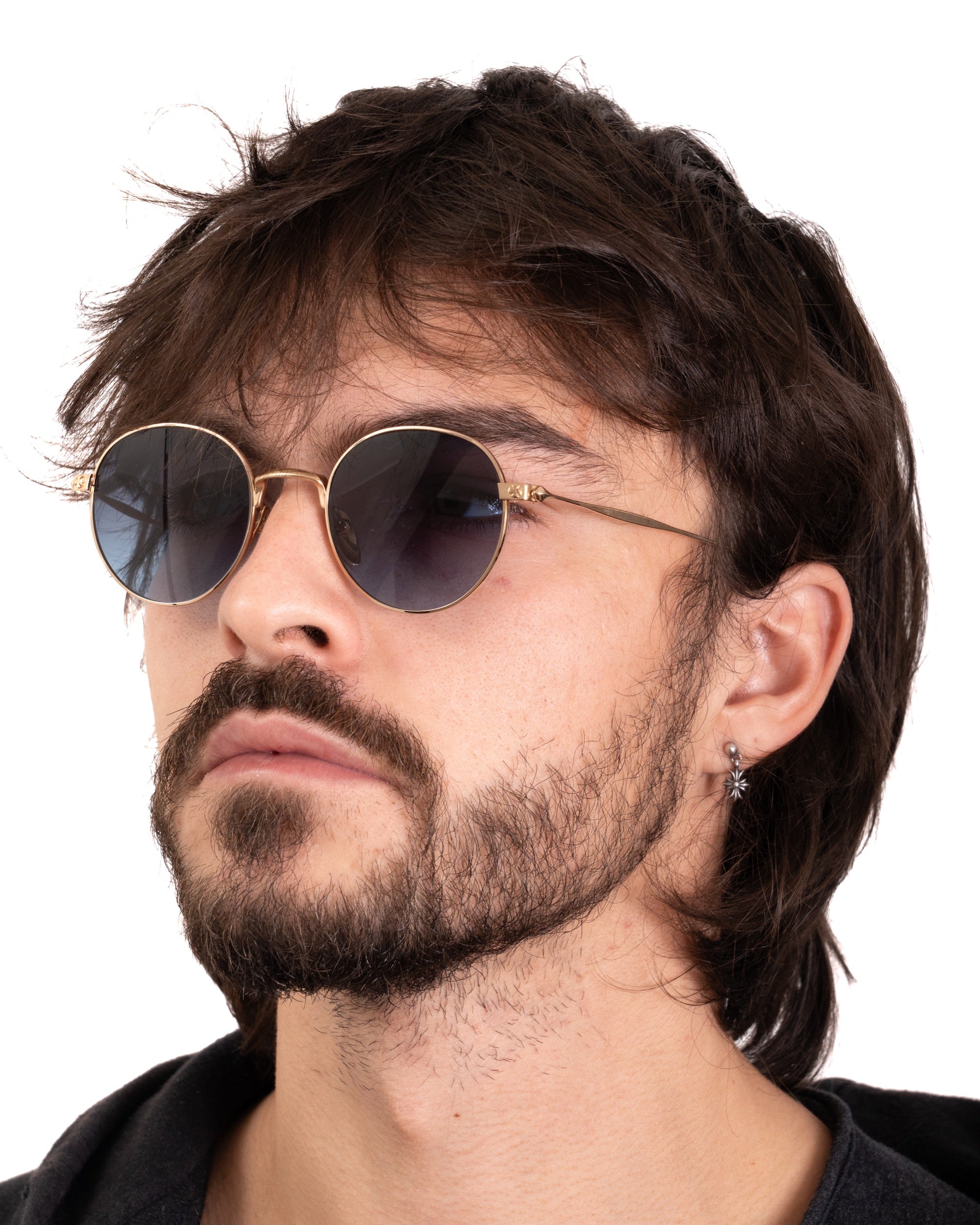 Chrome Hearts "Bone Prone IV" 18K Gold Sunglasses