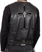 Chrome Hearts 6 Buttons Cross Leather Vest Vintage
