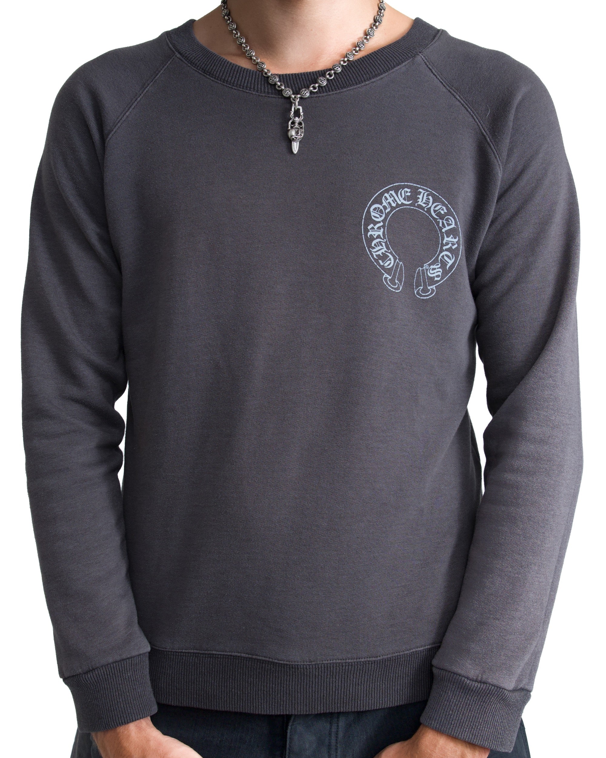 Chrome Hearts Floral Logo F&F Crewneck Grey