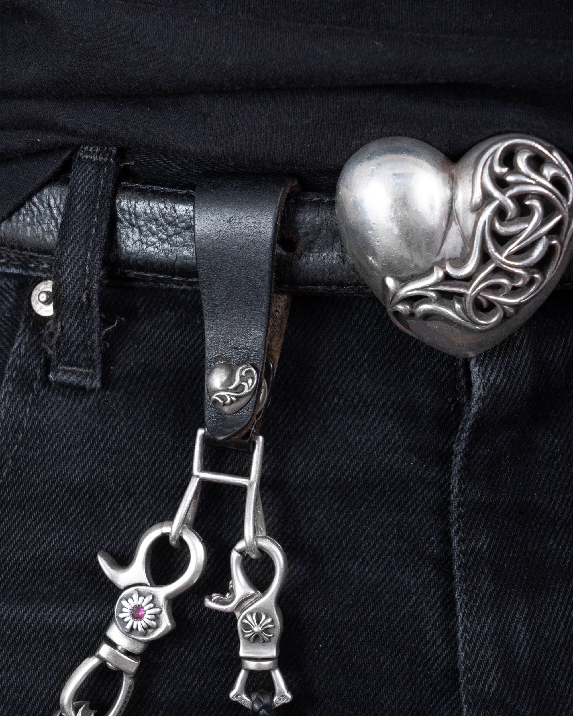 Chrome Hearts Heart Belt Loop Black