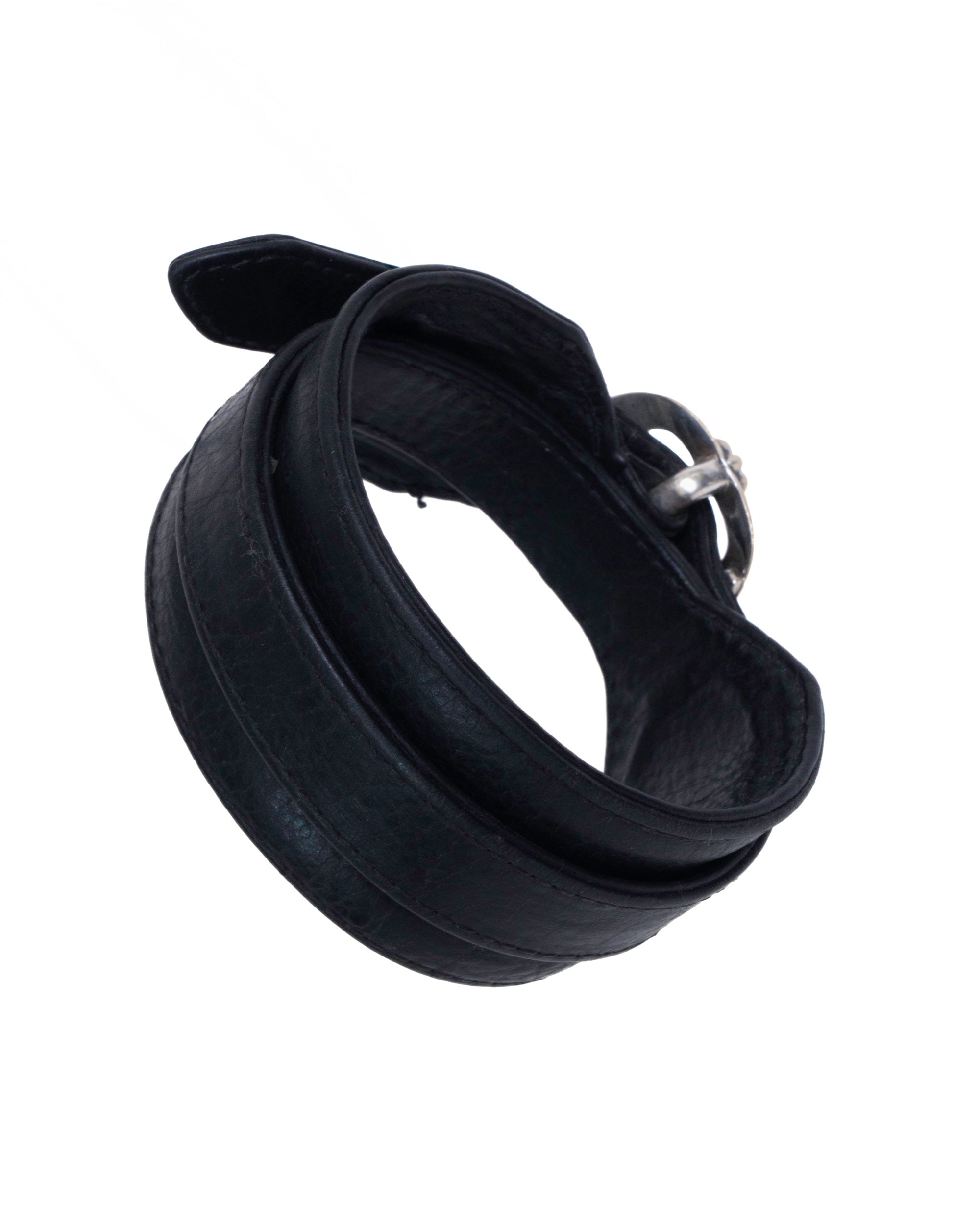 Chrome Hearts RR Tiny Buckle Gunslinger Leather Bracelet
