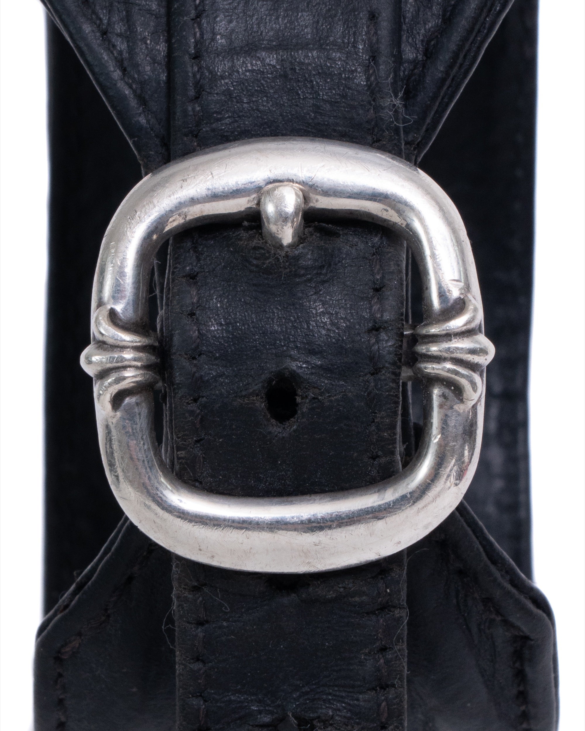 Chrome Hearts RR Tiny Buckle Gunslinger Leather Bracelet