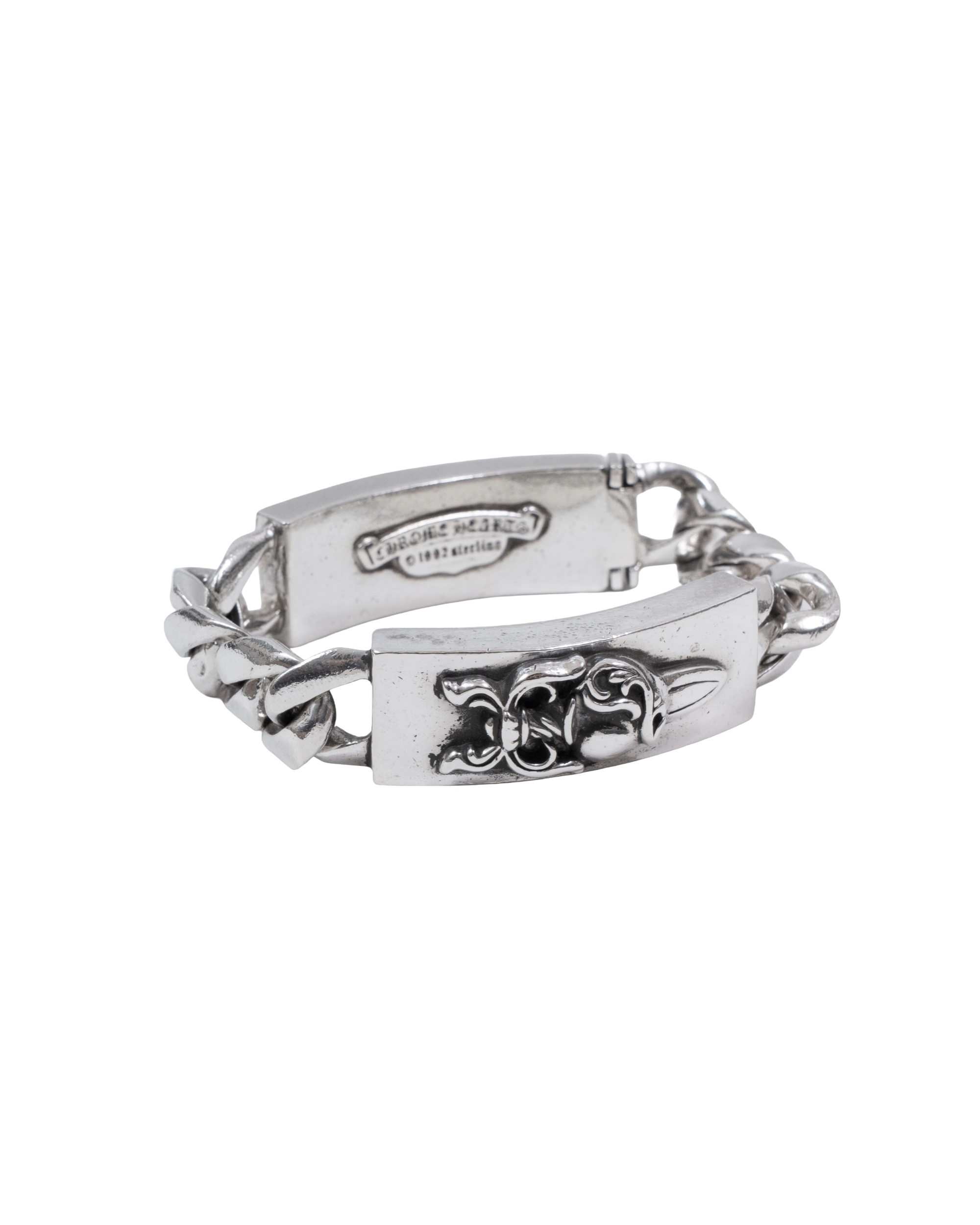 Chrome Hearts DaggerHeart Floral Double ID Bracelet