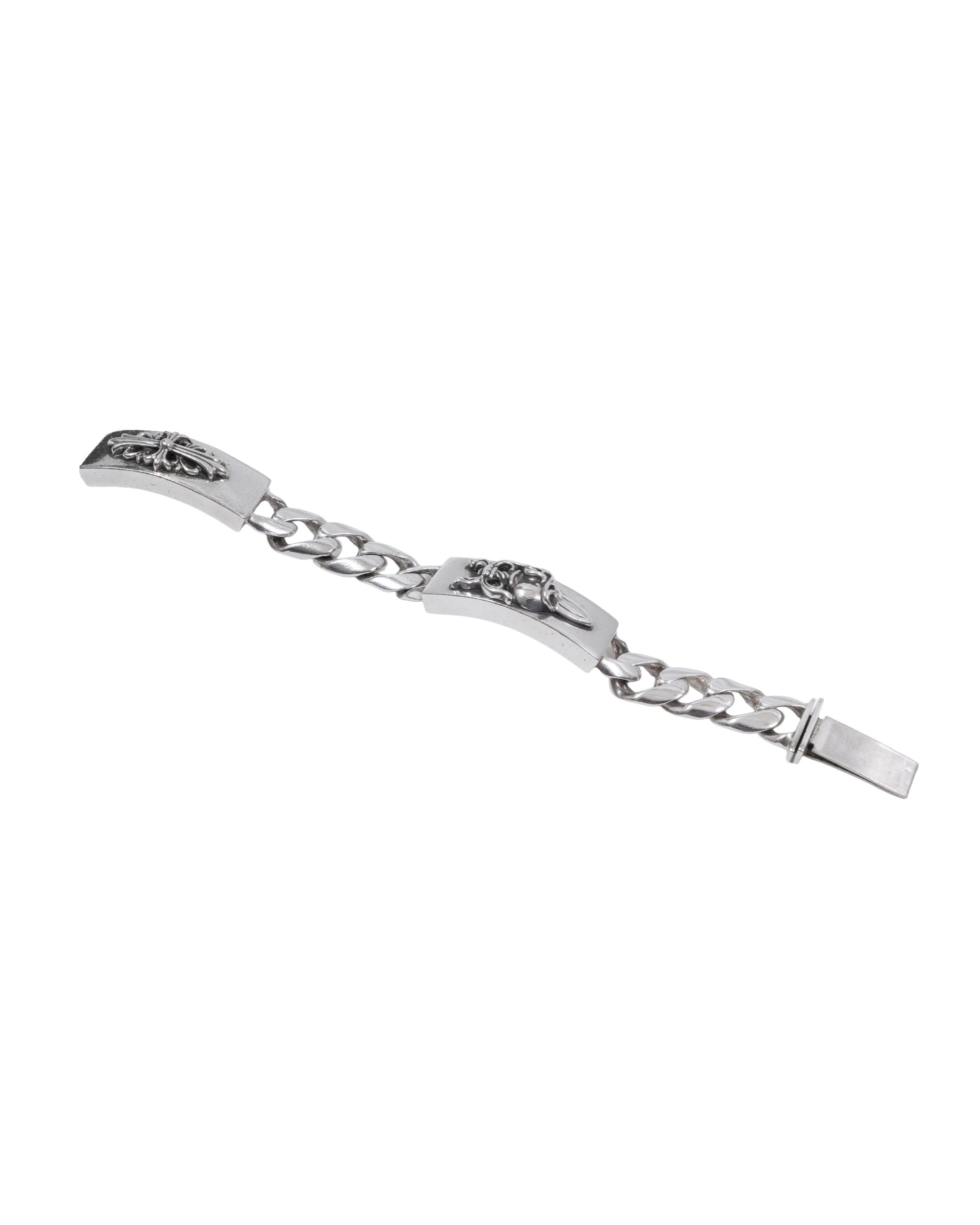 Chrome Hearts DaggerHeart Floral Double ID Bracelet