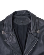 Chrome Hearts Classic Moto Filigree Cross Leather Jacket Black