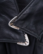 Chrome Hearts Classic Moto Filigree Cross Leather Jacket Black