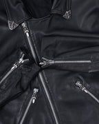 Chrome Hearts Classic Moto Filigree Cross Leather Jacket Black