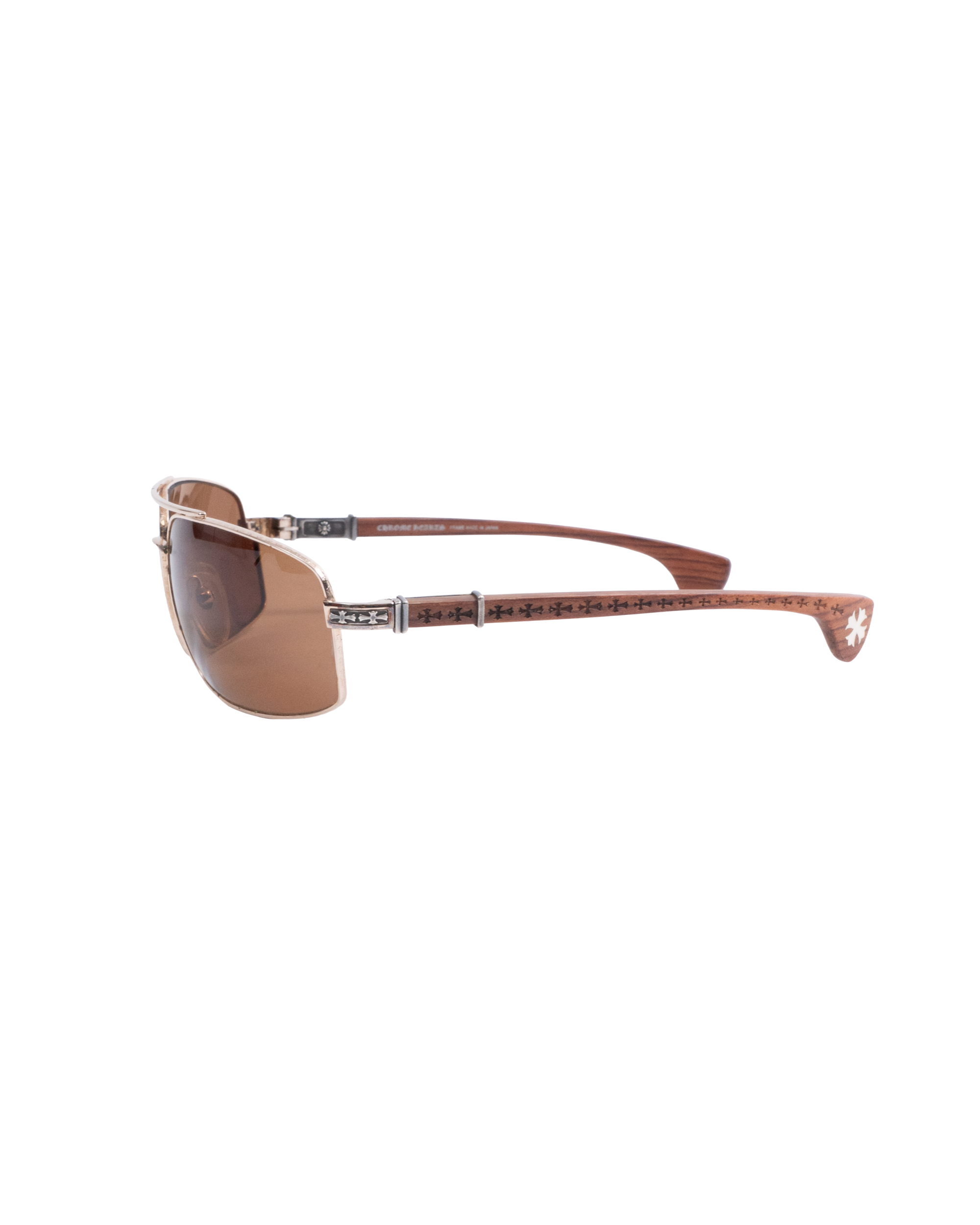 Chrome Hearts "The Beast III" Gold/Wood Sunglasses
