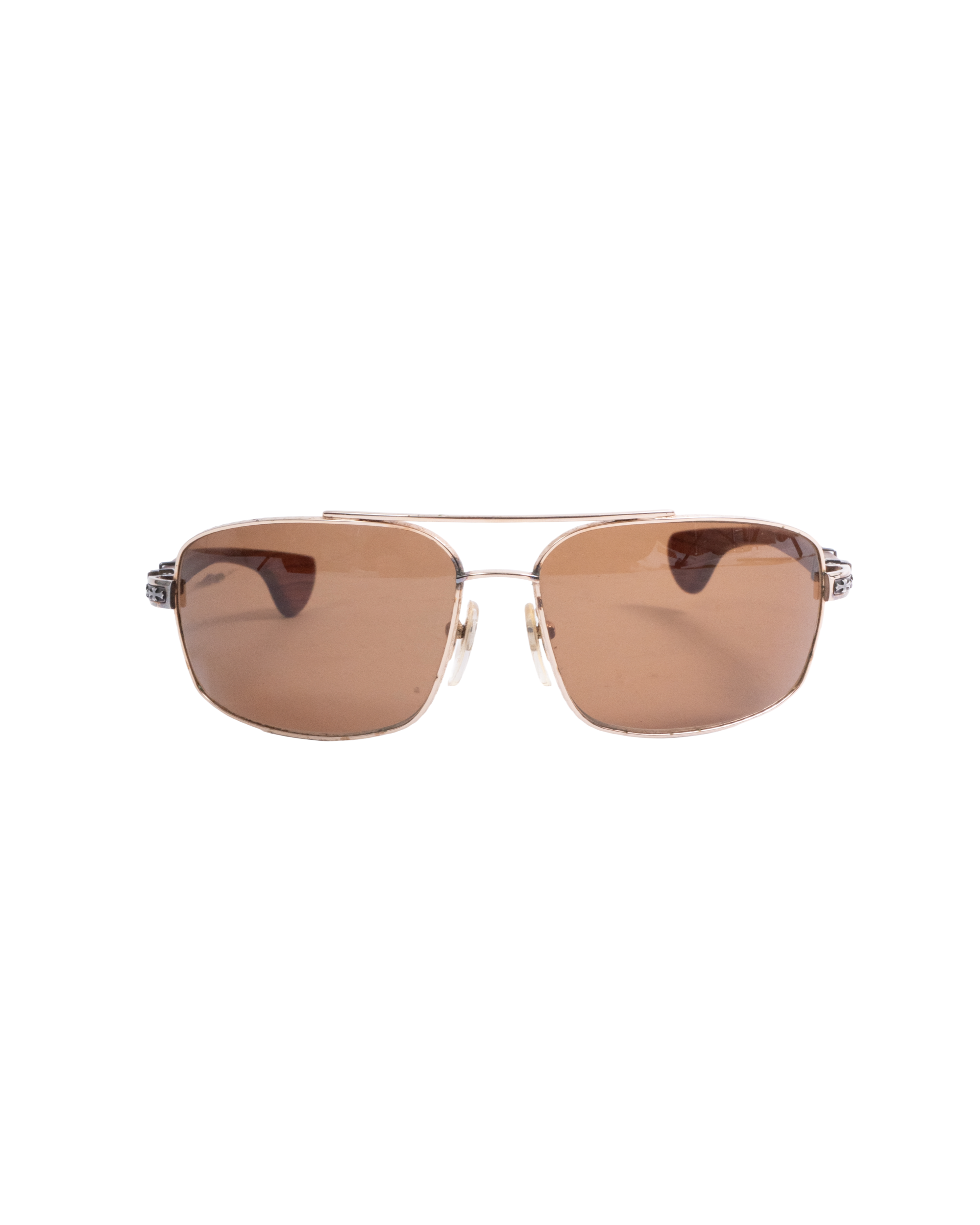 Chrome Hearts "The Beast III" Gold/Wood Sunglasses