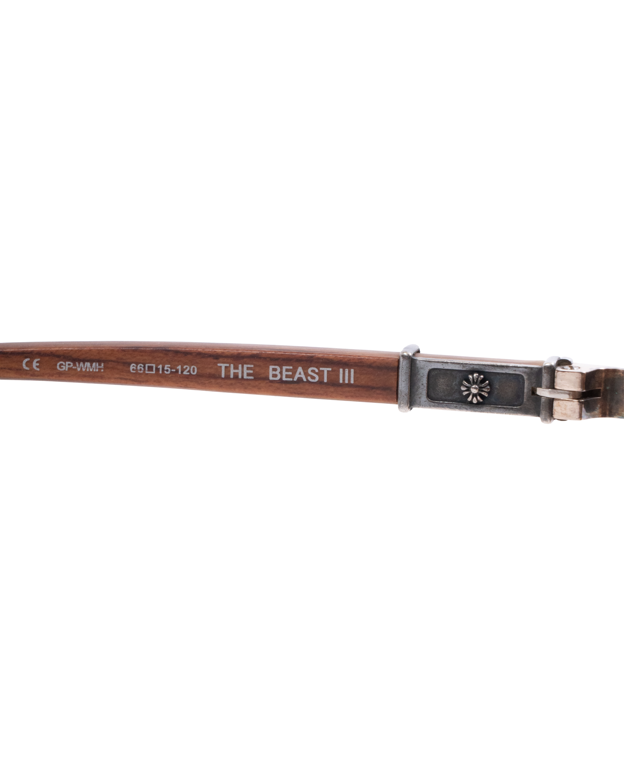 Chrome Hearts "The Beast III" Gold/Wood Sunglasses