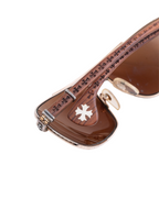 Chrome Hearts "The Beast III" Gold/Wood Sunglasses