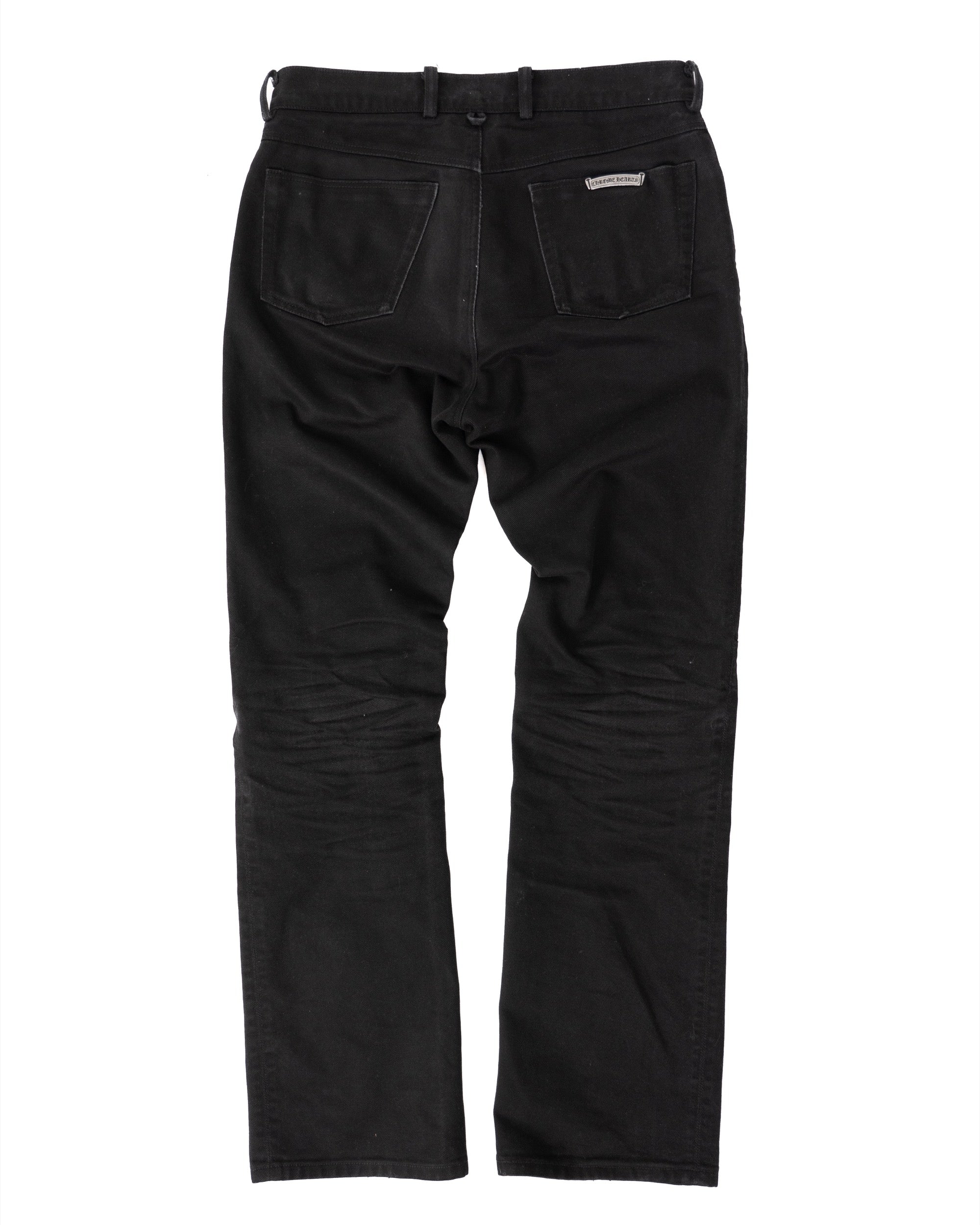 Chrome Hearts Vintage Fleur Knee Denim Black