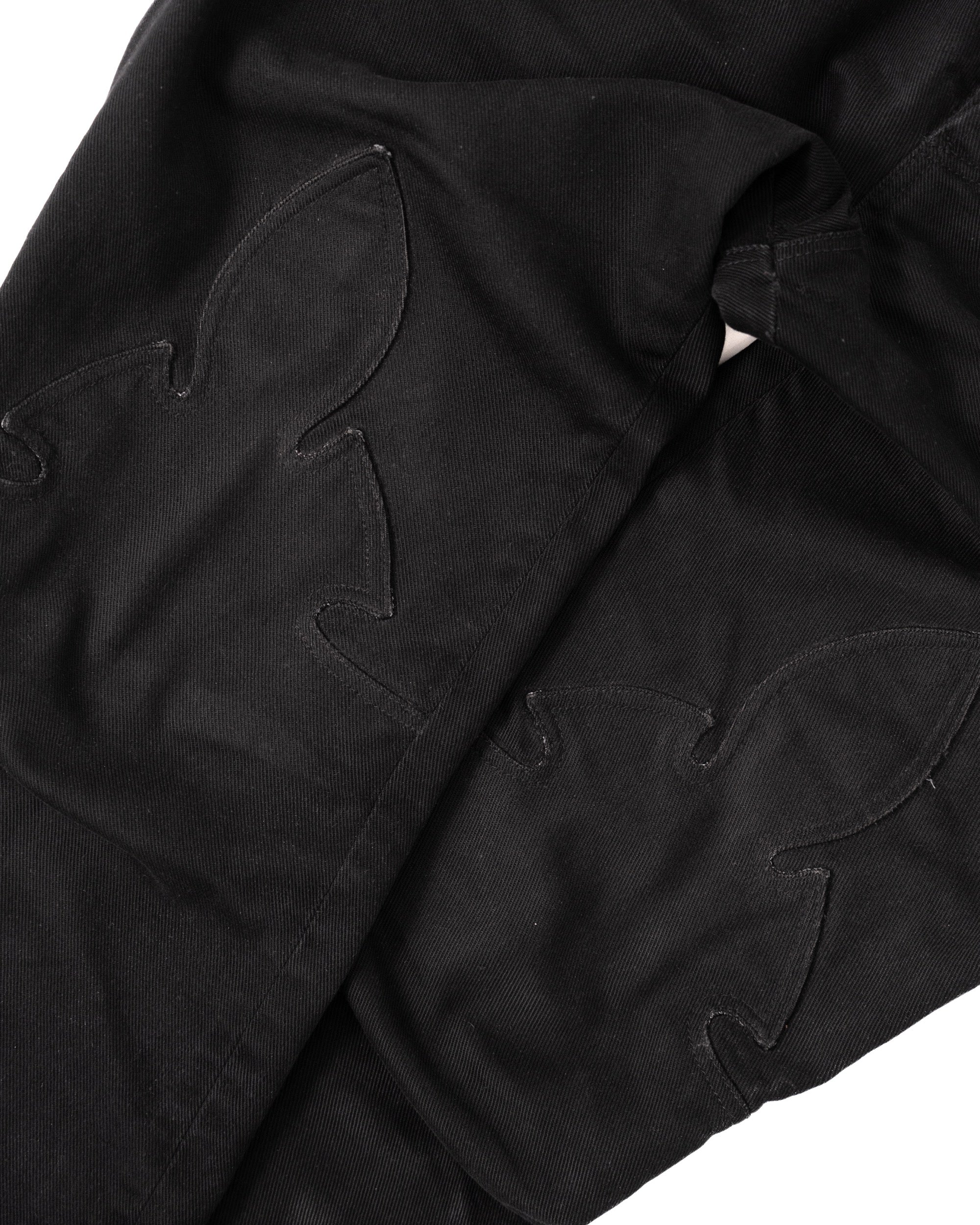 Chrome Hearts Vintage Fleur Knee Denim Black