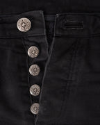 Chrome Hearts Vintage Fleur Knee Denim Black