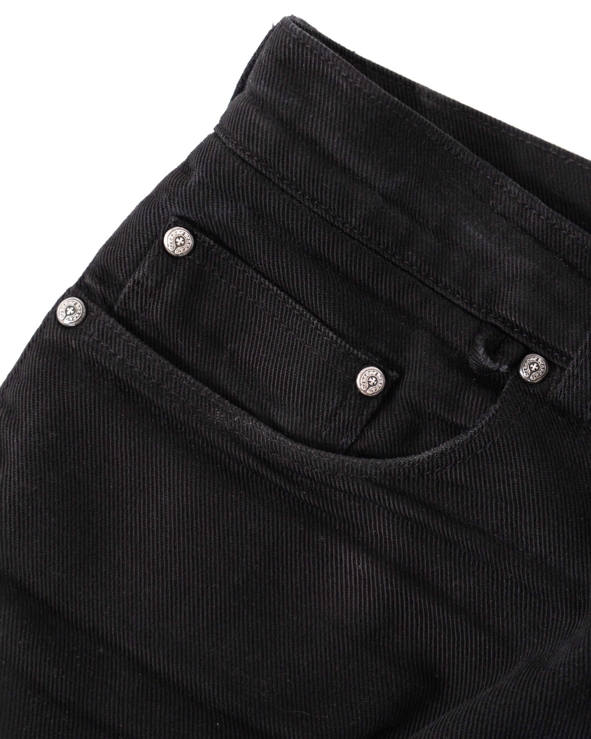 Chrome Hearts Vintage Fleur Knee Denim Black