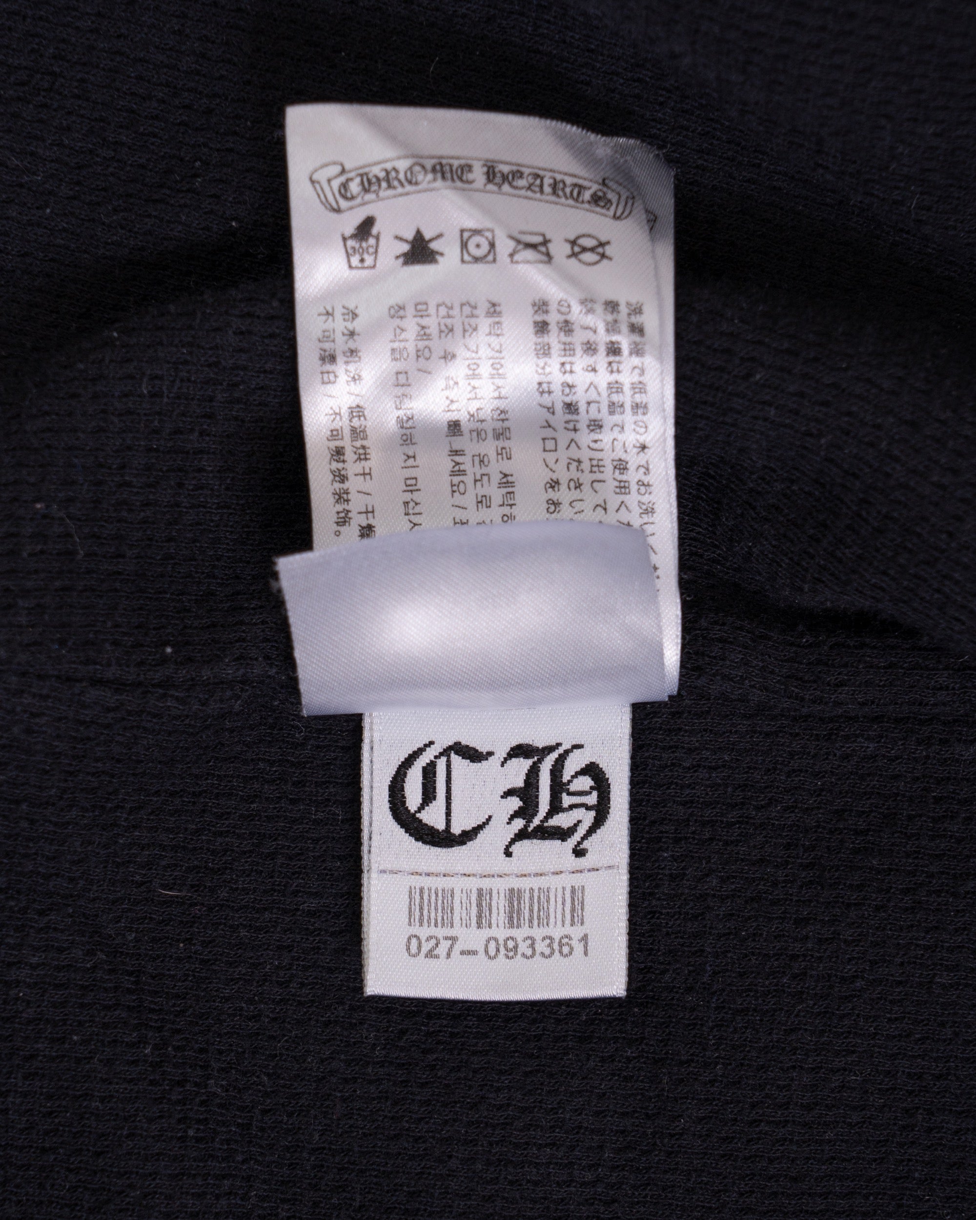 Chrome Hearts T-Bar Scroll Logo Thermal Zip-up Black