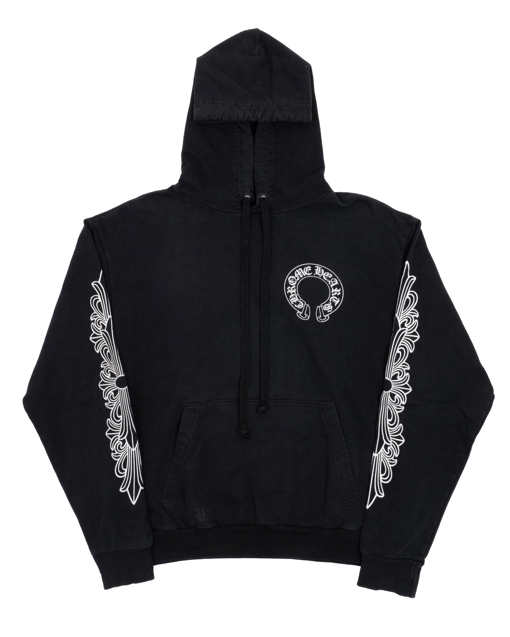 Chrome Hearts Horseshoe Floral Hoodie Black