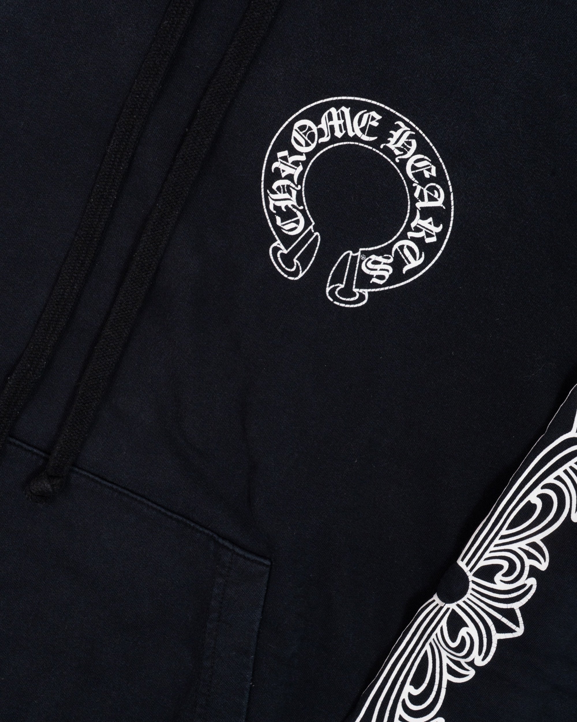 Chrome Hearts Horseshoe Floral Hoodie Black
