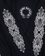 Chrome Hearts Horseshoe Floral Hoodie Black