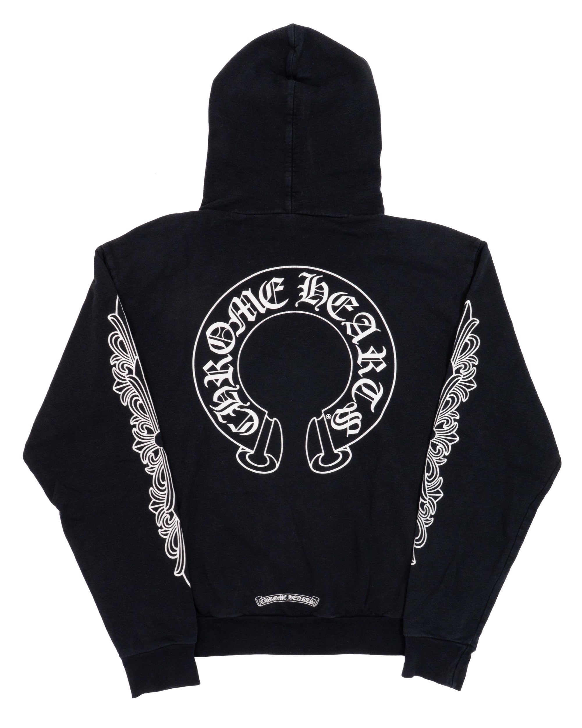 Chrome Hearts Horseshoe Floral Hoodie Black
