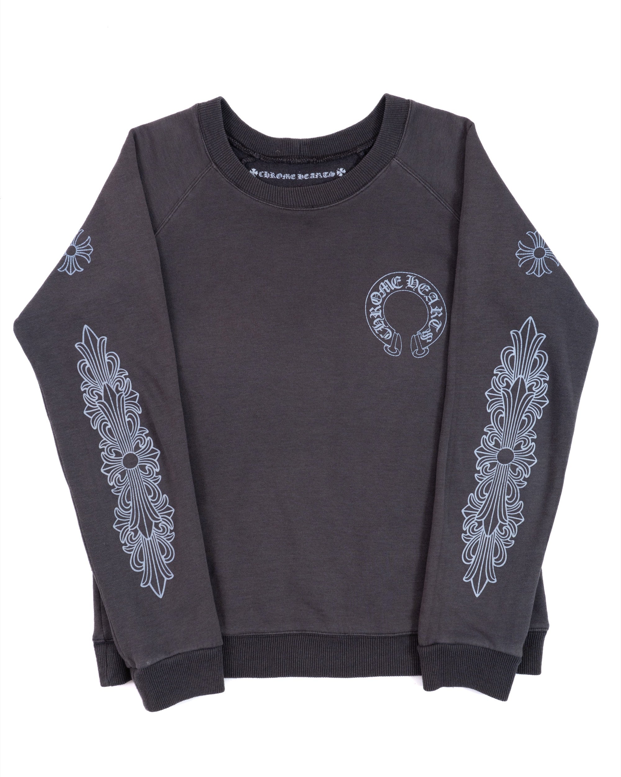 Chrome Hearts Floral Logo F&F Crewneck Grey
