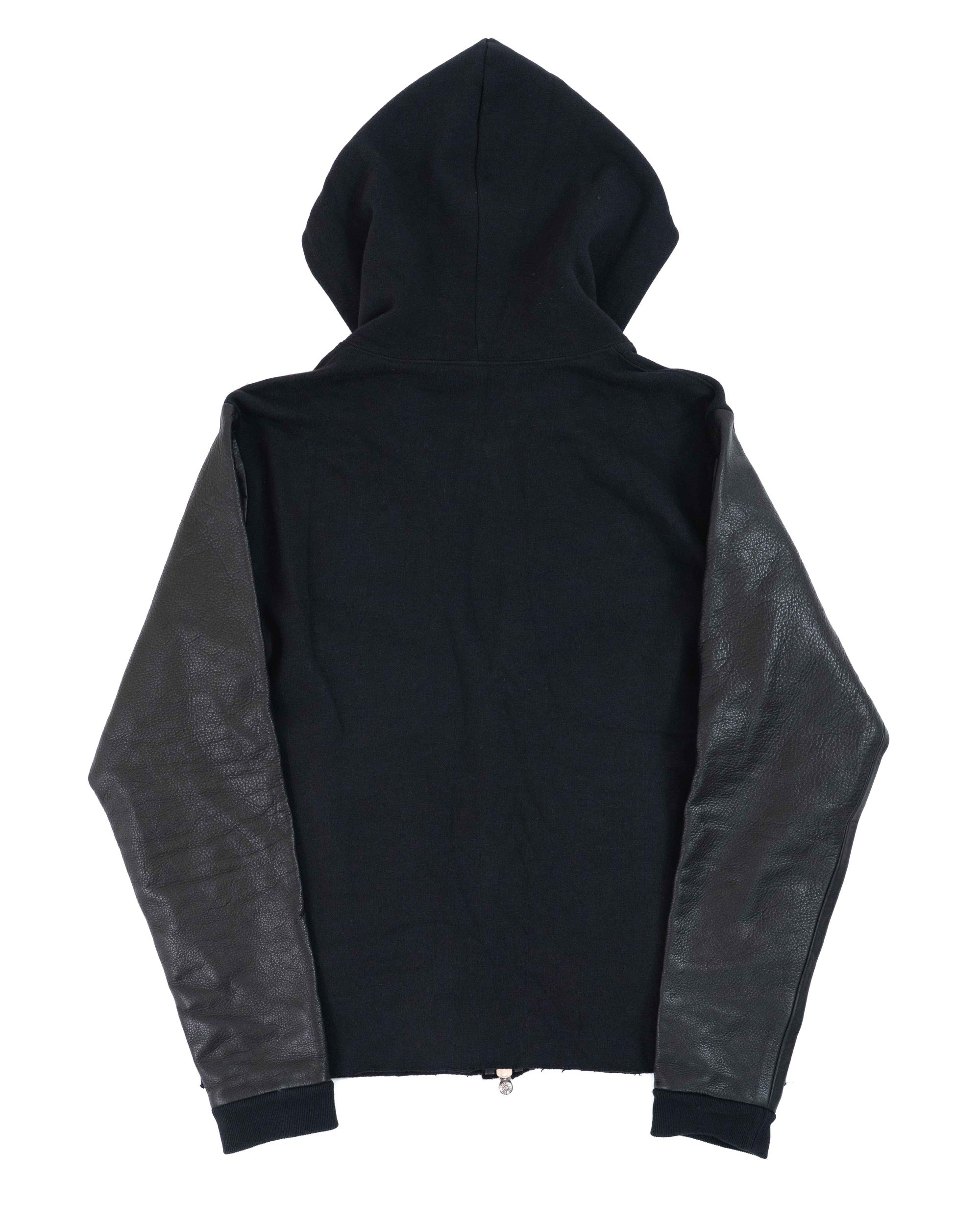 Chrome Hearts Triple Cross Patch Leather Zip-Up Black