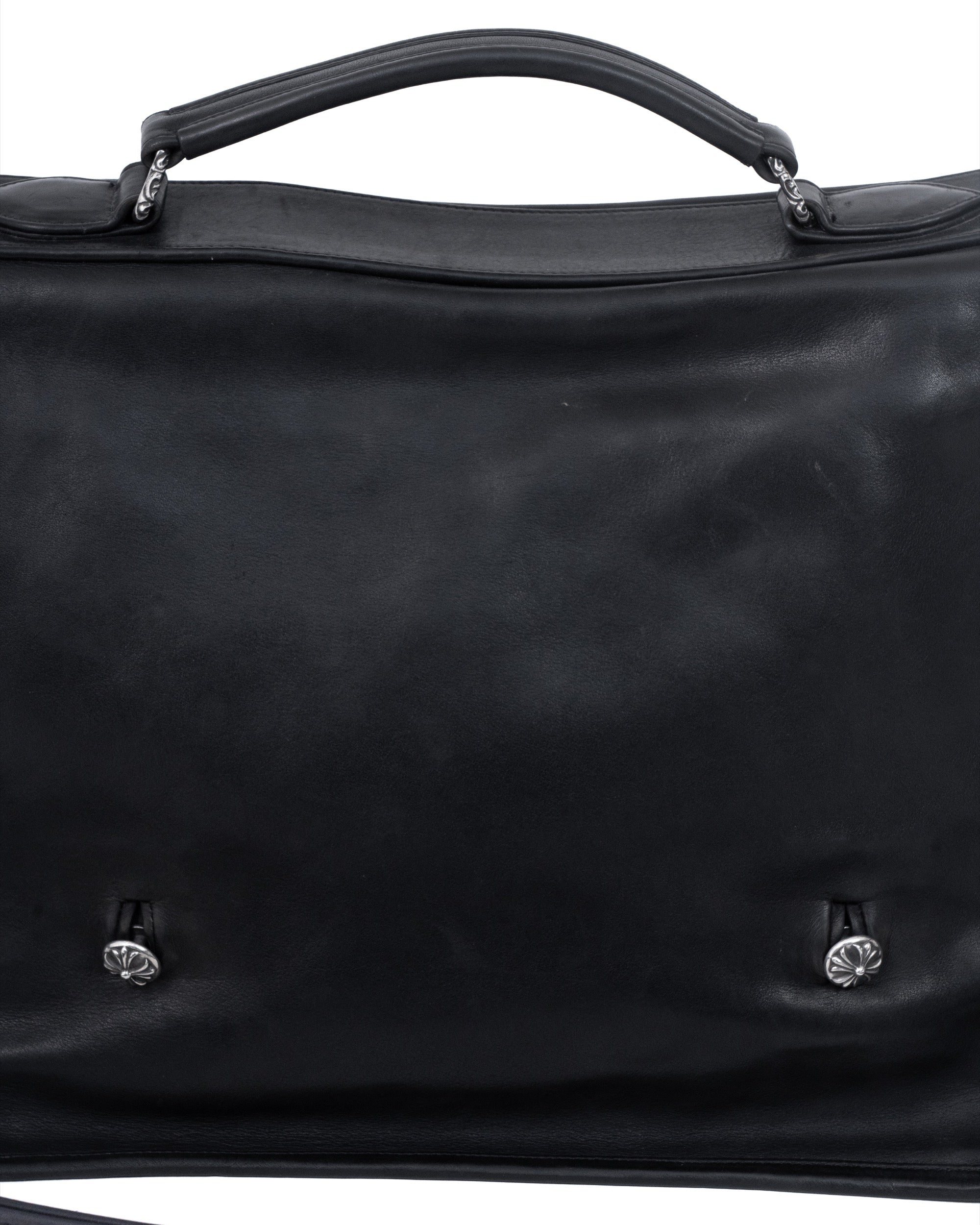 Chrome Hearts Convertible Messenger Buttons Leather Bag 90’s Black