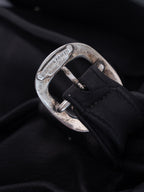 Chrome Hearts Convertible Messenger Buttons Leather Bag 90’s Black
