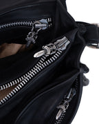 Chrome Hearts Convertible Messenger Buttons Leather Bag 90’s Black