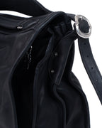 Chrome Hearts Convertible Messenger Buttons Leather Bag 90’s Black