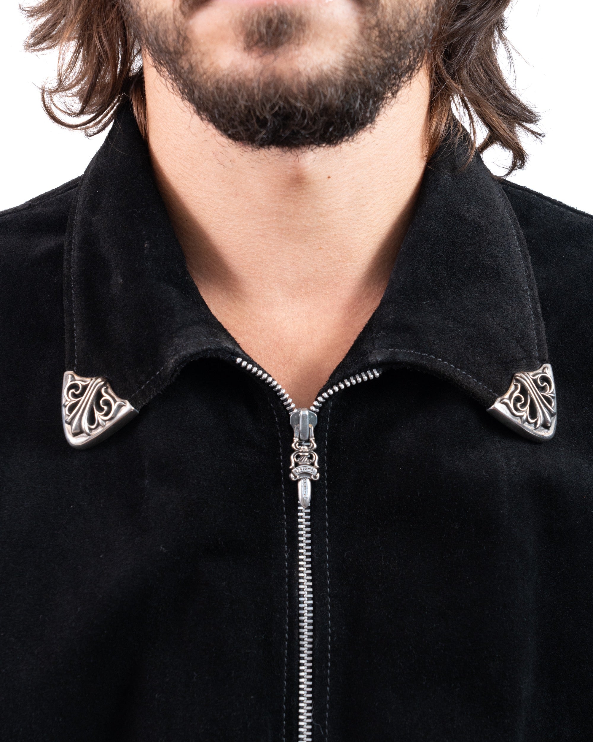 Chrome Hearts Western Suede Black Jacket Vintage
