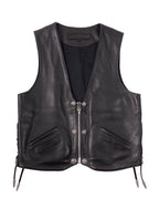 Chrome Hearts 6 Buttons Cross Leather Vest Vintage