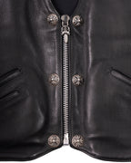 Chrome Hearts 6 Buttons Cross Leather Vest Vintage