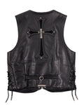 Chrome Hearts 6 Buttons Cross Leather Vest Vintage