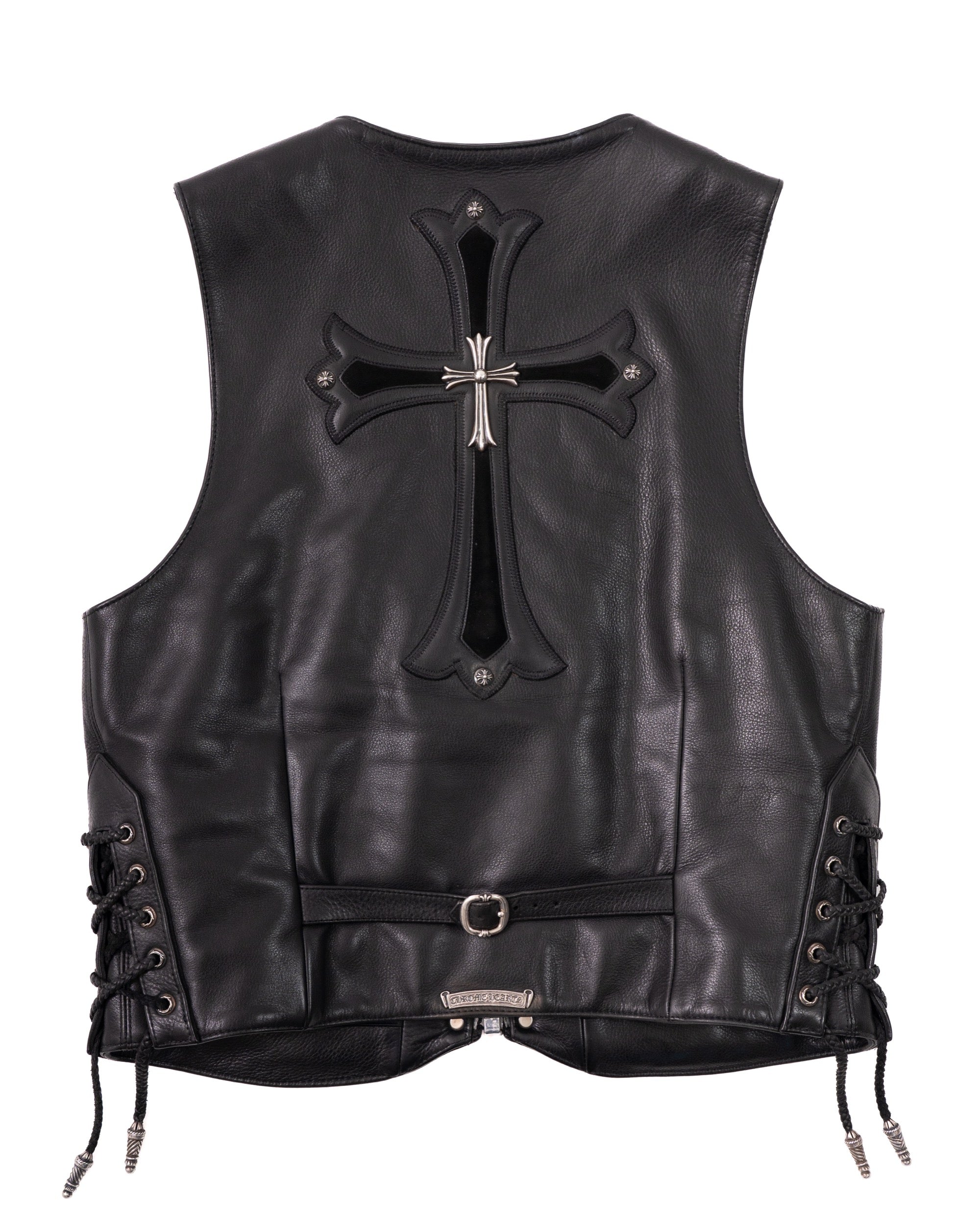 Chrome Hearts 6 Buttons Cross Leather Vest Vintage