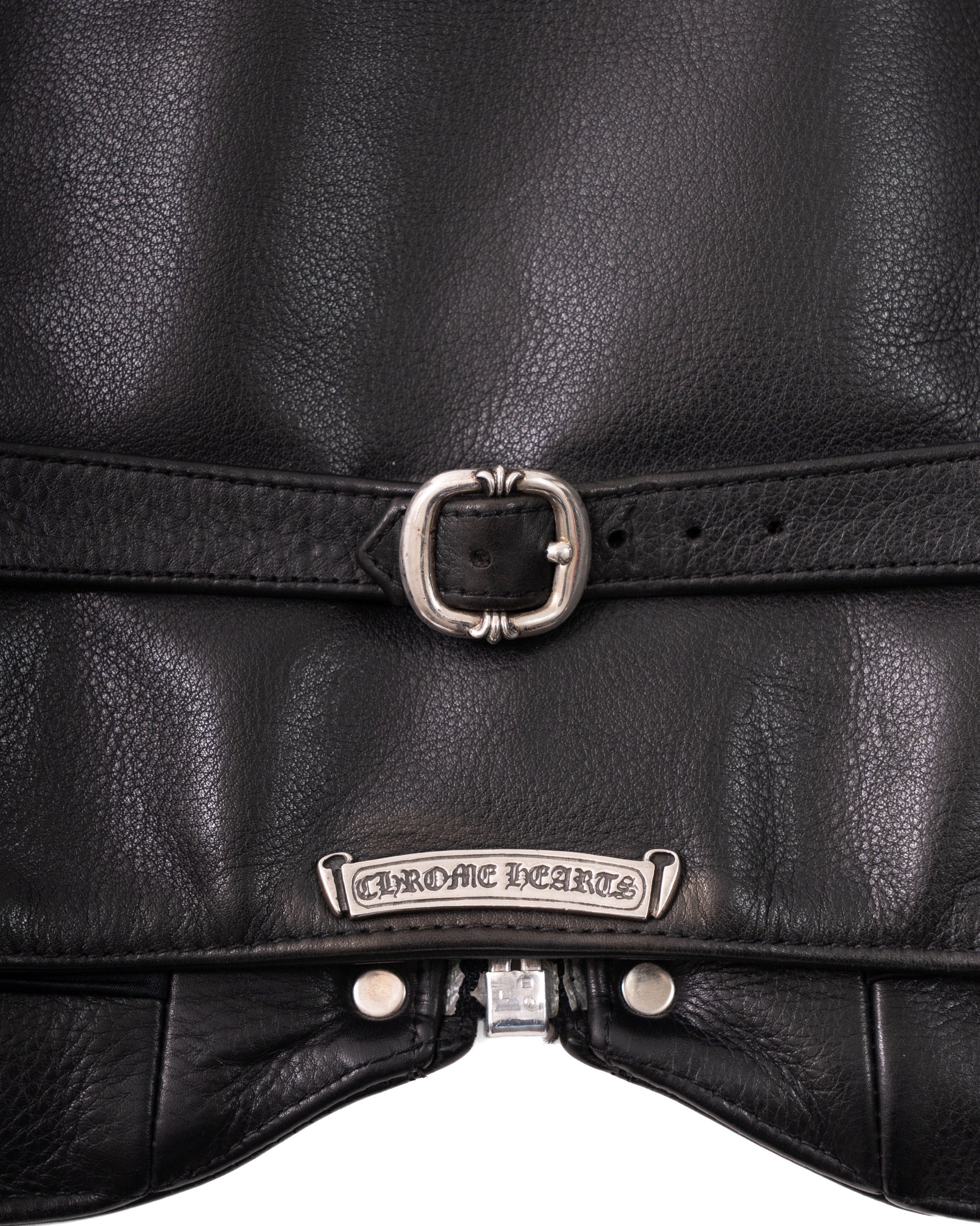 Chrome Hearts 6 Buttons Cross Leather Vest Vintage