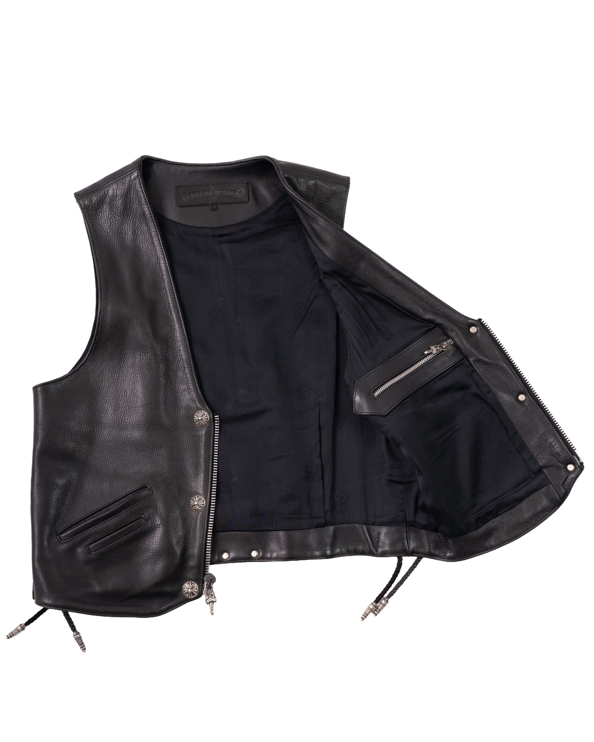 Chrome Hearts 6 Buttons Cross Leather Vest Vintage