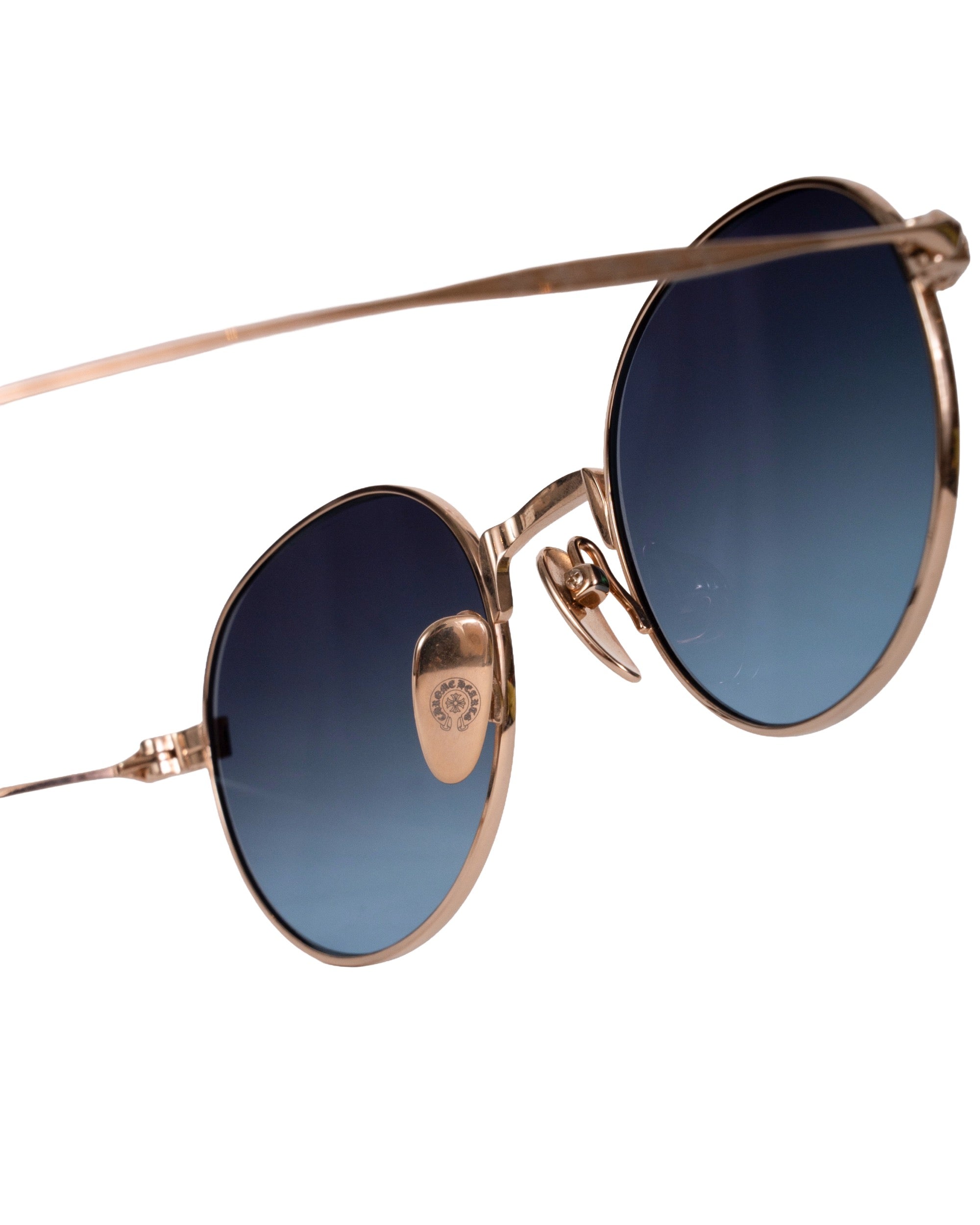 Chrome Hearts "Bone Prone IV" 18K Gold Sunglasses