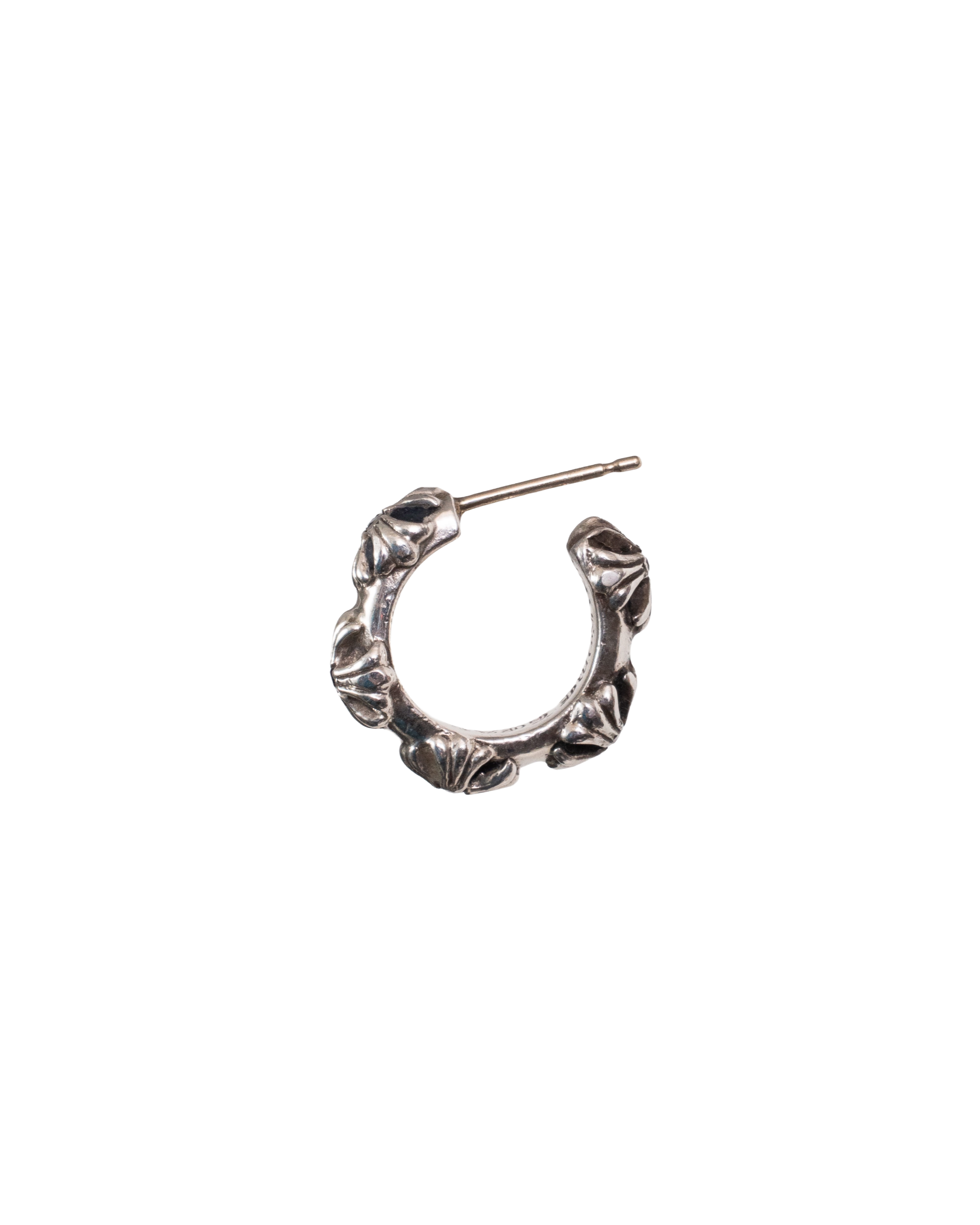 Chrome Hearts Pink Sapphire Cross Band Hoop Earring