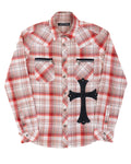 Chrome Hearts Cross Patch Shirt Red/White