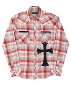Chrome Hearts Cross Patch Shirt Red/White