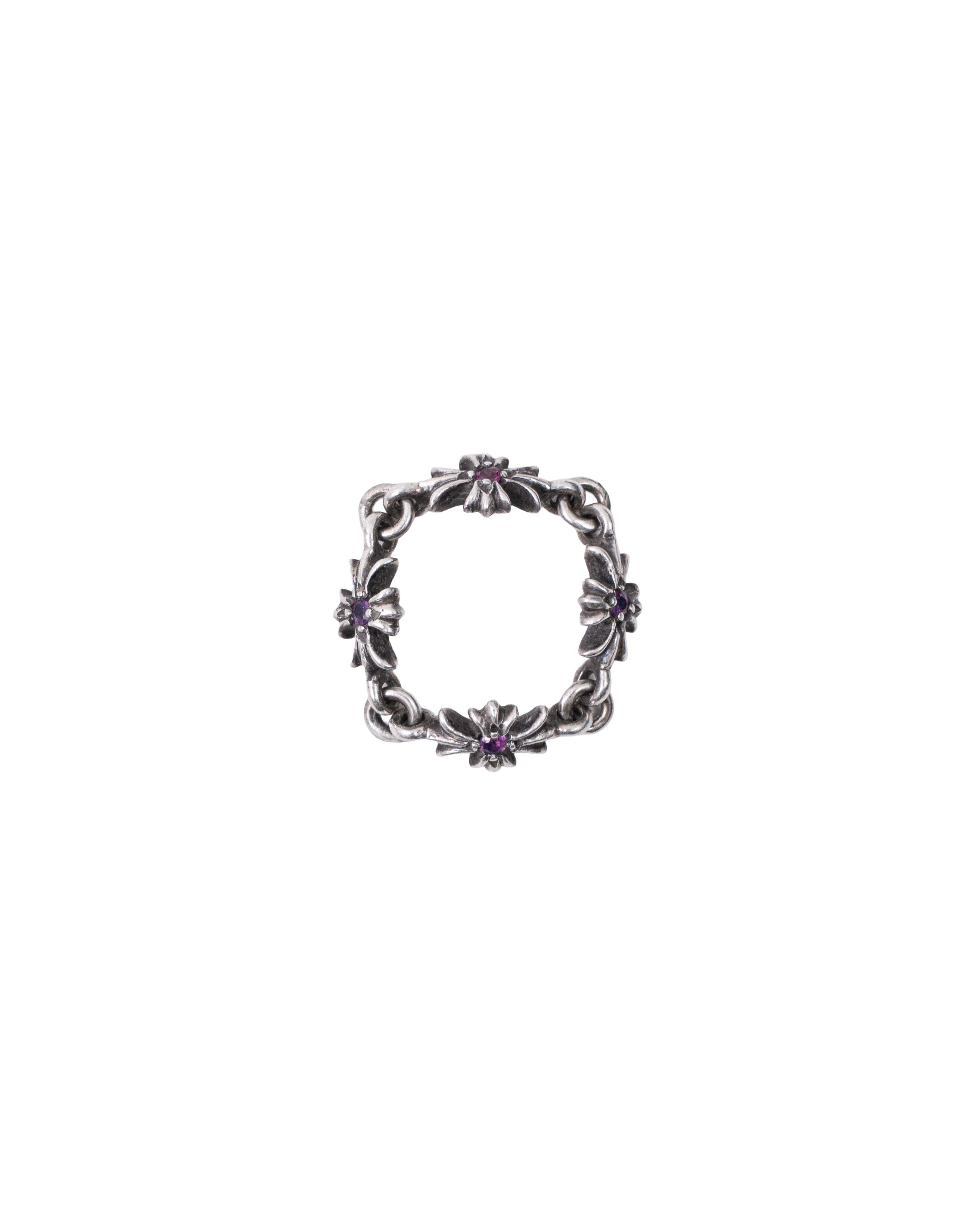 Chrome Hearts Tiny E Plus Pavé Pink Sapphire Ring