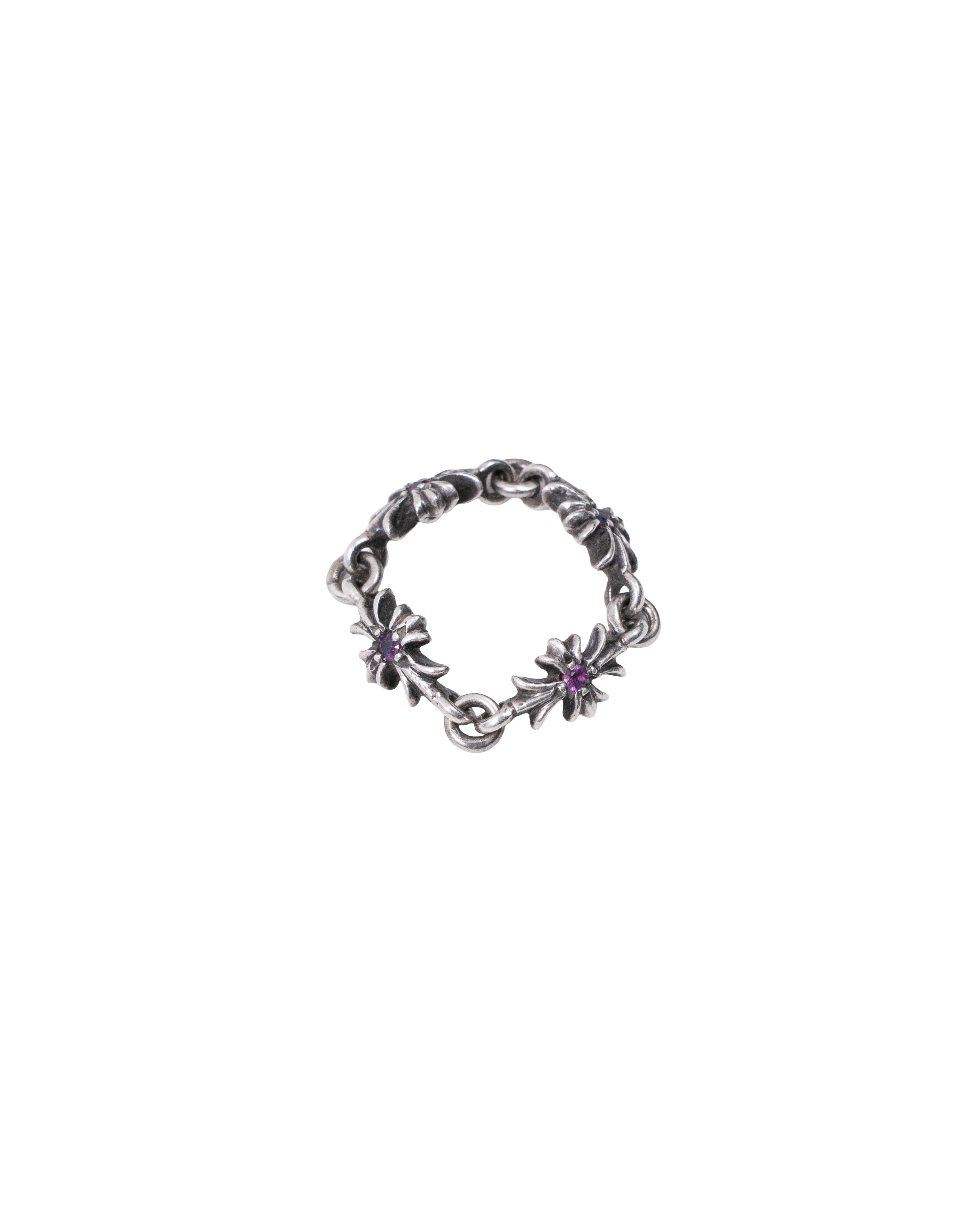 Chrome Hearts Tiny E Plus Pavé Pink Sapphire Ring