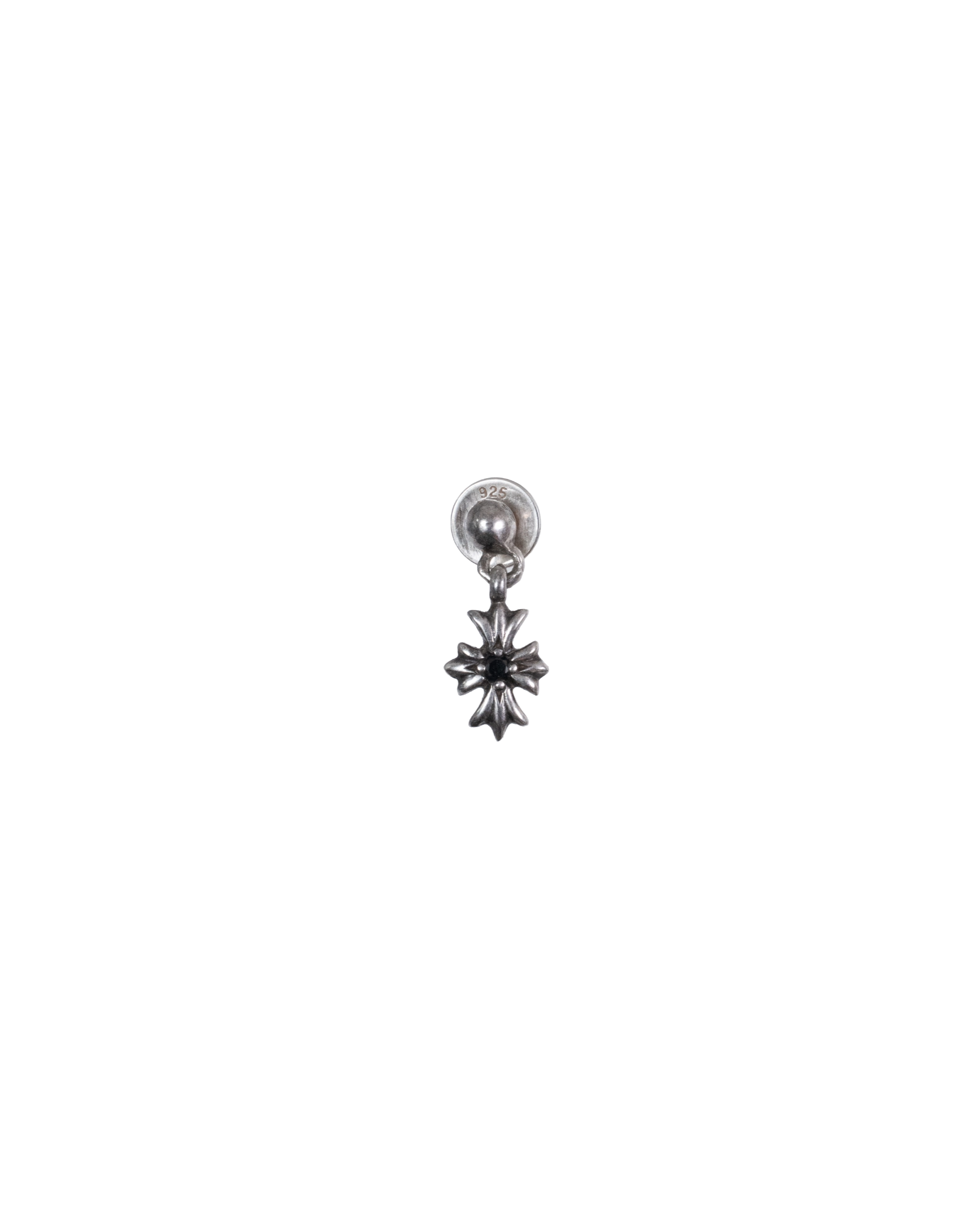Chrome Hearts Black Diamond Tiny E Drop Earring