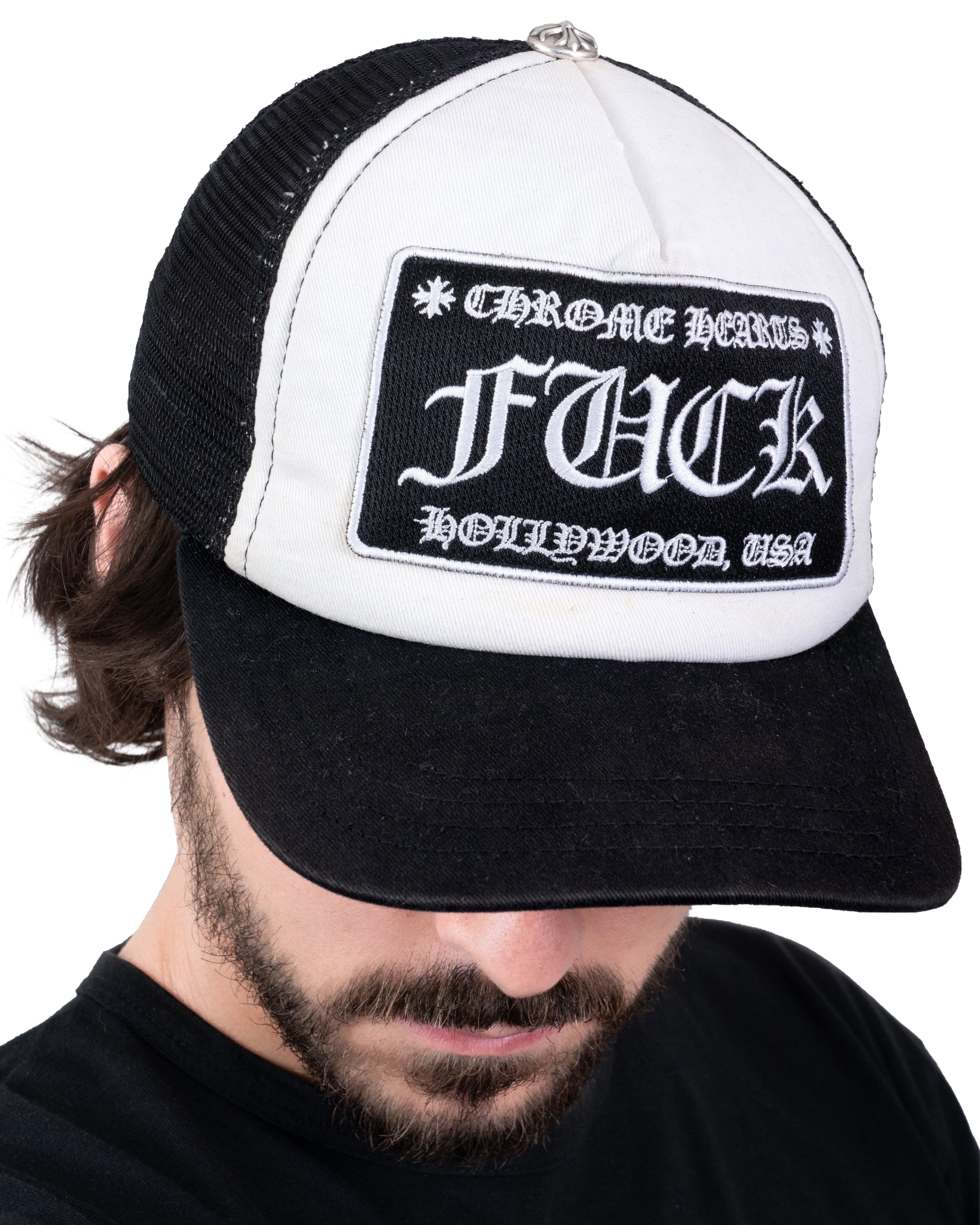 Chrome Hearts "F*ck" Trucker Cap Black/White