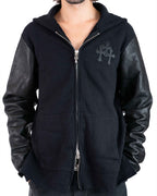 Chrome Hearts Triple Cross Patch Leather Zip-Up Black